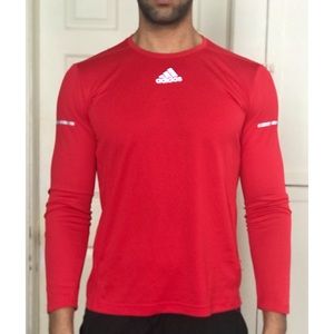 Men’s adidas climalite red long sleeve top medium